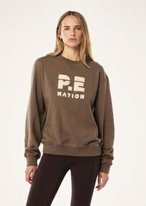 Knitwear Jumpers: P.E Nation Heads Up Boucle Sweat Walnut