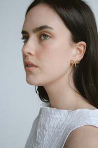 Jewellery: Castel & Co Bow Bubble Earrings Gold