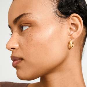 Pilgrim Elfrida Recycled Hoop Earrings - Gold Plated