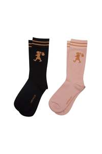 Karen Walker Runaway Socks 2 Pack Black/Pink