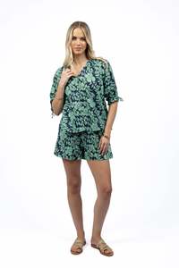 Fashion: Humidity Fleur Short Mint/Navy