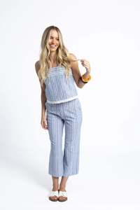 Fashion: Humidity Eve Stripe Pant Blue/White