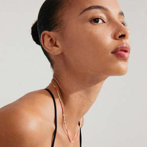 Accessories: Pilgrim Alison Necklace Pink - Gold