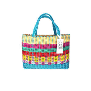 Bags Wallets: Pali Mira Stripe Basket Large Aqua