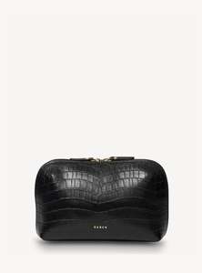 Bags Wallets: Saben Tate Tech Pouch Black Croc