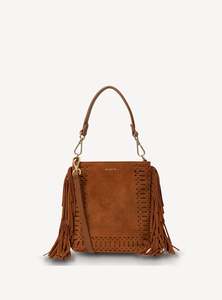 Saben Coco Mini Bag Tan Suede + Fringe