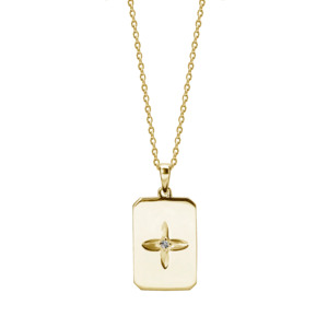 Murkani Desert Flower Rectangle Necklace - Gold