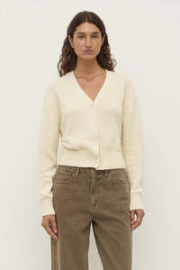Knitwear Jumpers: Assembly Label Meri Knit Cardigan Cream