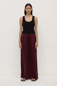 Bottoms: Assembly Label Pippa Silk Pant Merlot