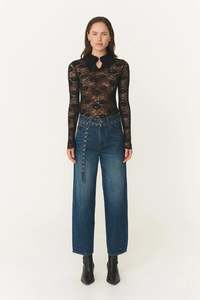 Bottoms: Rowie Heritage Barrel Leg Jeans Classic Indigo