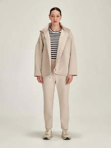 Outerwear: Sills Tokyo Hooded Coat Chalk
