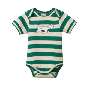 Nature Baby Short Sleeve Bodysuit Dog Walk Print