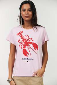 Tops: Lollys Laundry Roma Lobster Tee SS Red