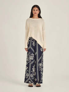 Bottoms: Sills Mondo Print Pant French Blue