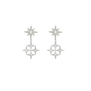 Jewellery: Lindi Kingi Constellation Mini Earrings | Platinum