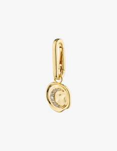 Necklaces: Pilgrim Charm Recycled Moon Pendant Gold Plated