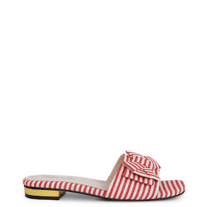 Sandals: Kathryn Wilson Etta Slide Red Stripe