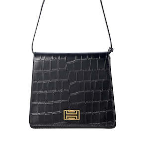 Nikki Williams: Nikki Williams Monogramm Croc Black