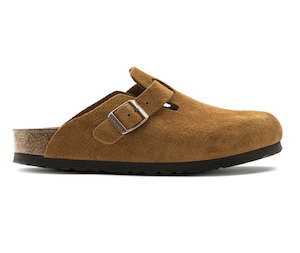 Flats: Birkenstock Boston SFB Mink Suede Narrow *Last size 41*