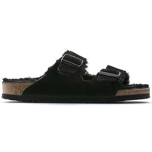 Flats: Birkenstock Arizona Shearling Black Regular