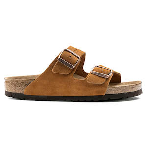Sandals: Birkenstock Arizona SFB Suede Mink Narrow