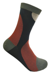 Designer Textiles Socks: Designer Textiles Merino Crew Abstract Panels Forest Night