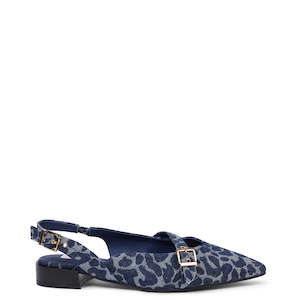 Kathryn Wilson Chelsea Slingback Leopard Denim