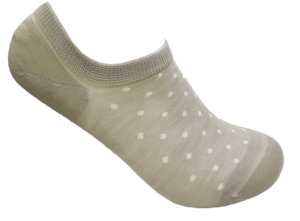 Designer Textiles Socks: Designer Textiles Invisible Liner Dot Linen/Cream