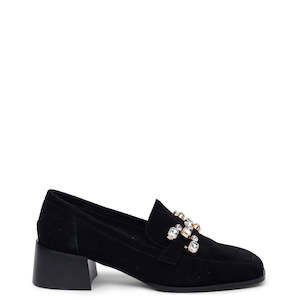 Kathryn Wilson Aw25: Kathryn Wilson Gio Loafer Black Suede