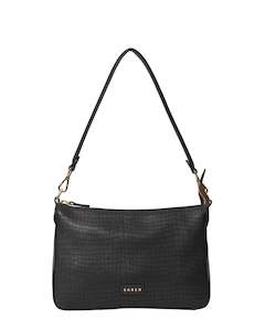 Saben Dane Shoulder Bag Black Luxe Emboss