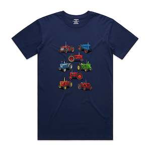 Frontpage: Tractors. Men's T-Shirt - Dark Blue