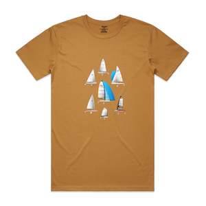 Frontpage: Dinghies. Mens T-Shirt - Camel