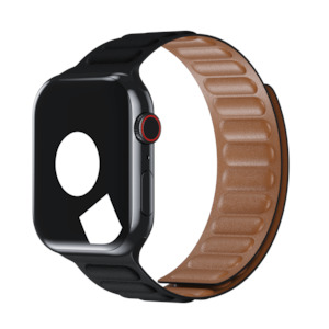 Black Leather Link for Apple Watch