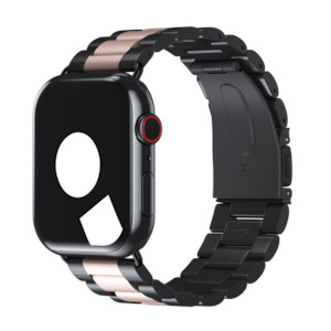 Space Black/Blush Pink Tri-Link Bracelet for Apple Watch