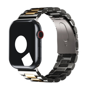 Stainless Steel Bands For Apple Watch: Silver/Gold Tri-Link Bracelet for Apple Watch