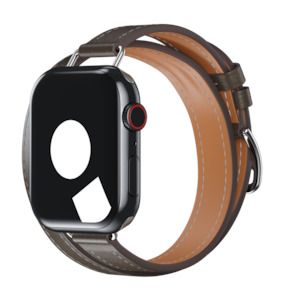 Brown Bands For Apple Watch: Etoupe Attelage Double Tour for Apple Watch