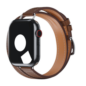 Brown Bands For Apple Watch: Fauve Attelage Double Tour for Apple Watch