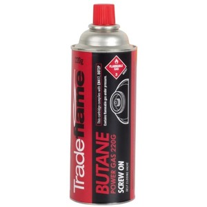 Welding - Tradeflame 220g Screw On Butane Power Gas Cartridge