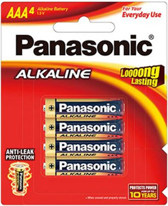 Under 100: Panasonic AAA Alkaline Battery 4 Pack