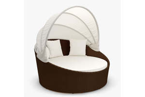 Outdoor Living: Outdoor SOLARA ALUMINUM DAYBED WITH CANOPY (BROWN)