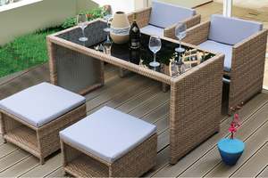 Outdoor Living: Outdoor ARIES 5PC WICKER SPACE SAVER OUTDOOR PATIO DINING SET