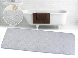 Bathroom Memory Foam Rhombus Print Bathroom Mat Grey