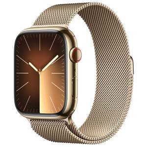 Watch Series 9 (GPS + Cellular) 45mm - Gold Stainless Steel Case with Gold Milanese Loop