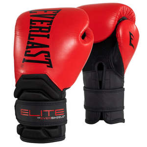 Material Handling: Sports Everlast Contender Elite Leather Boxing Glove Pair 16oz RD/BLK Training/Sparring