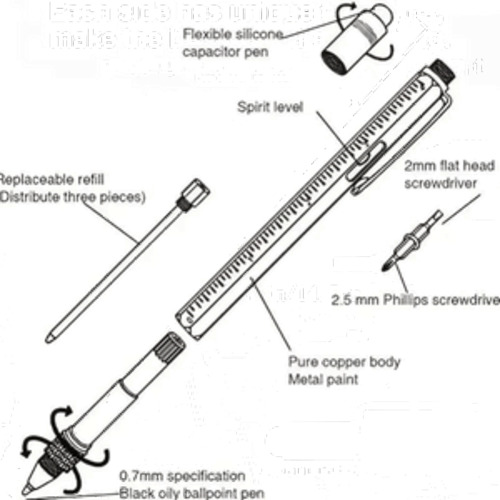 Stationery Six In One Metal Ballpoint Pen