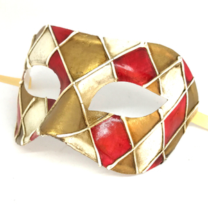 Products: Masquerade Mask - Rombi Gold-Red
