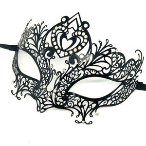 Metal Filigree Masquerade Mask - Heart