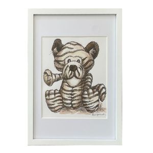 Baby Toddler Gifts: Top-notch Tiger: Framed Original Doodle Artwork by New Zealand Artist Rod Upchurch