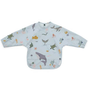 Baby Toddler Gifts: Maddy Moos Luxury Waterproof Long Sleeved Feeding Bib and Art Smock – Aquatic Motif