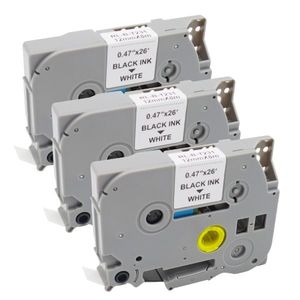 Compatible Black-On-White Label Tape Cassette *Triple Pack*: Substitutes to Brother TZE 231
